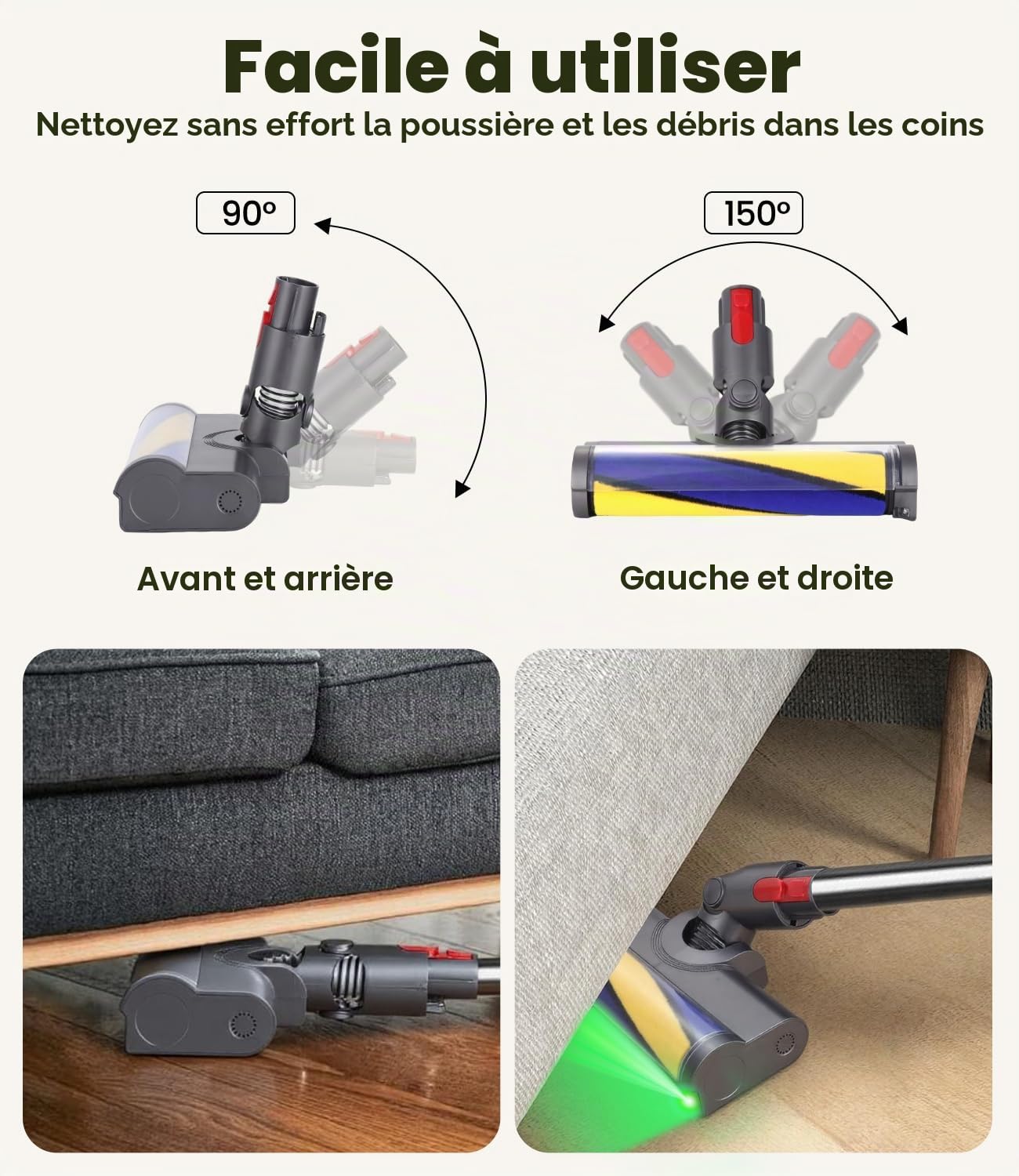 Électrique Brosse Compatible avec Dyson V7 V8 V10 V11 V15, Brosse Turbo