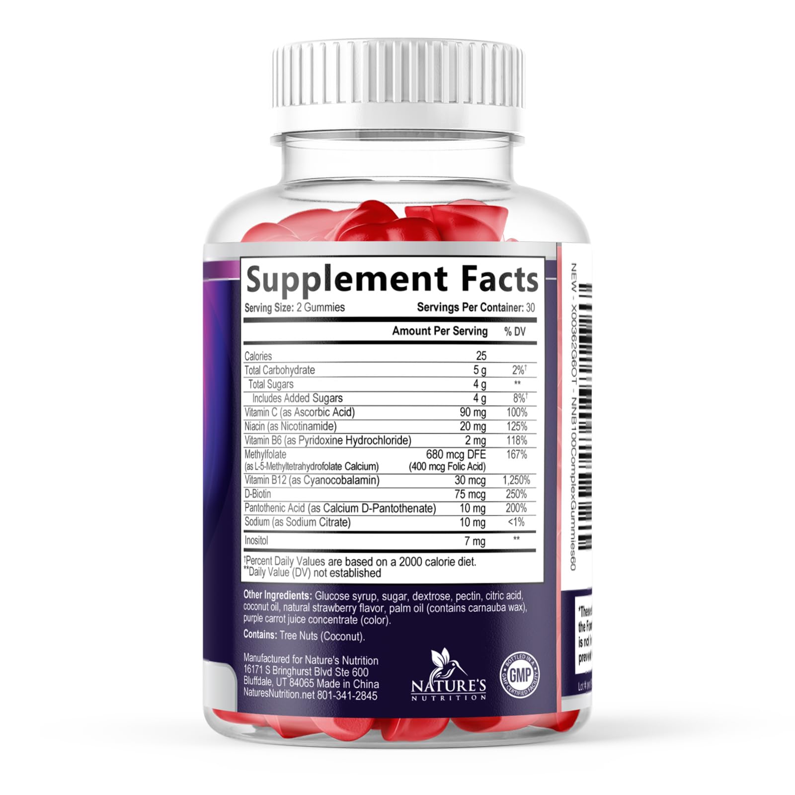 Vitamin B Complex Gummies - Extra Strength Super B Vitamin Gummy with Folate, Niacin & B12 - Immune Support With Vitamin C for Men & Women - Energy, Cellular & Brain Support Supplements - 60 Gummies — Amazon image 9