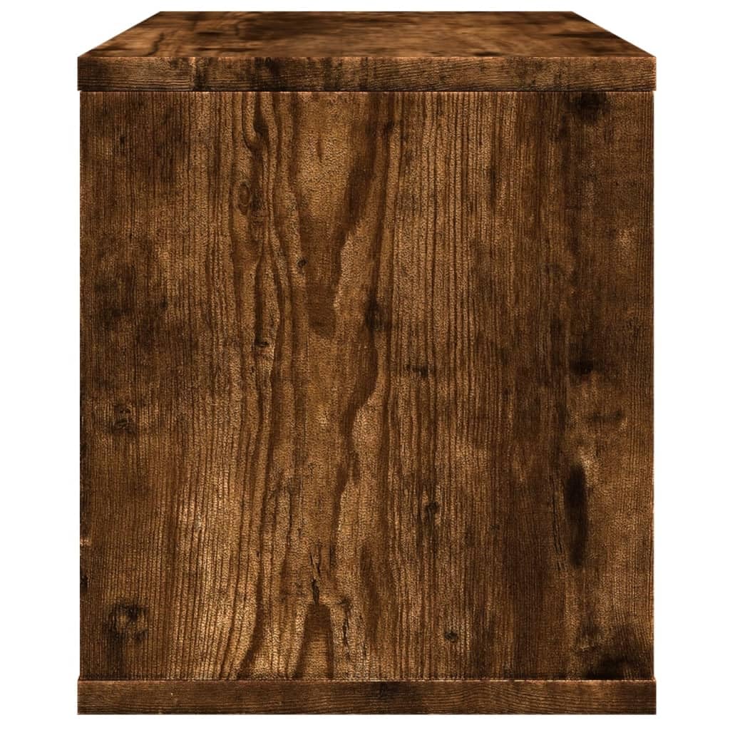 Organizer da scrivania in legno di rovere affumicato, 36 x 26 x 29,5 cm, con portadocumenti, portadocumenti, portapenne, per ufficio e home office