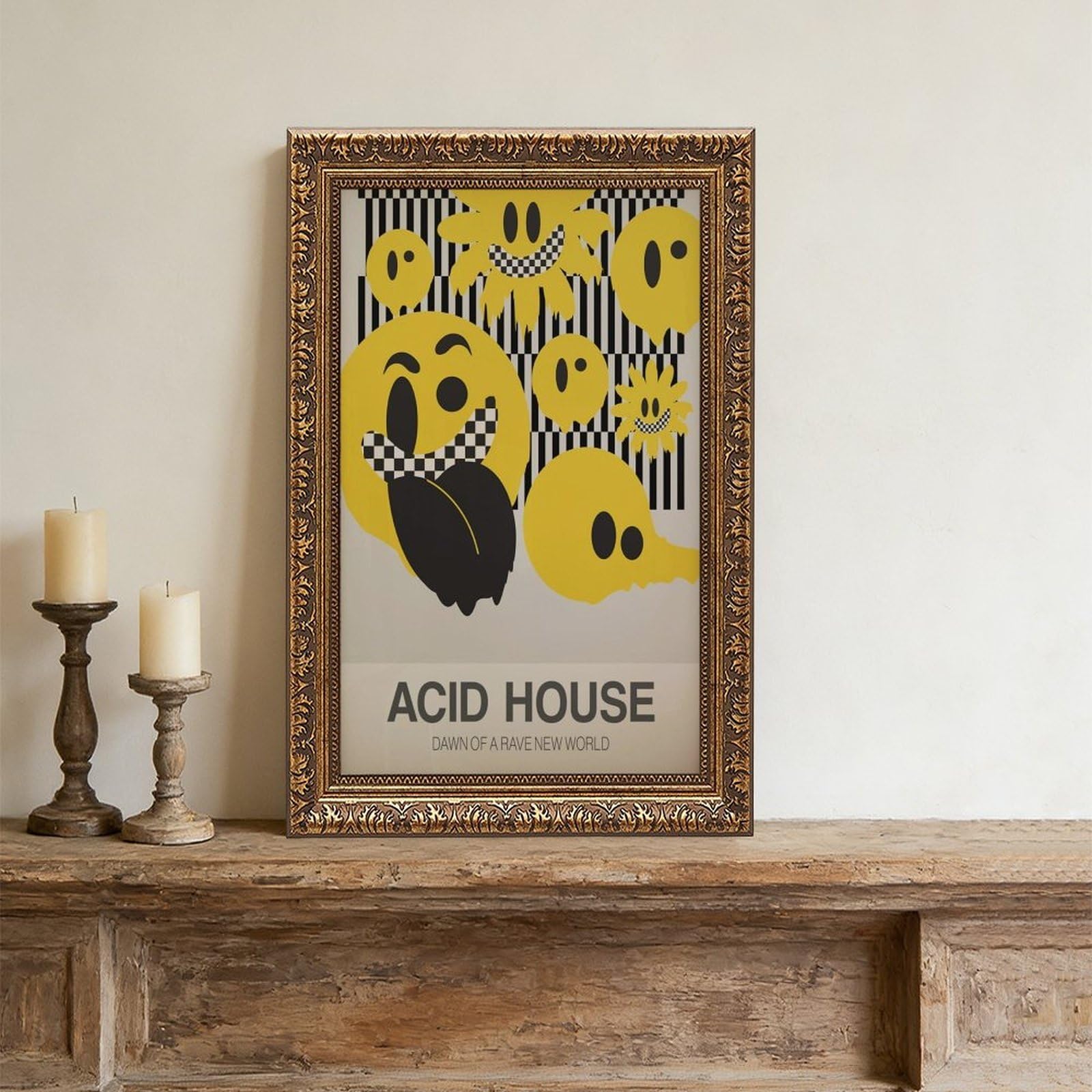 Acid House, poster musicale su tela, decorazione per camera da letto, ufficio, stanza, regalo, 40,6 cm L x 61 cm W