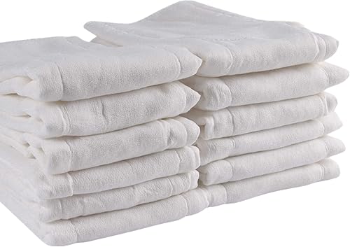 Miniatura 7 de Fasoar - Pañales de tela plegados 100% algodón, pañales lavables de 3 capas para bebés a niños pequeños, multiusos (10-35 libras), 10/12 unidades