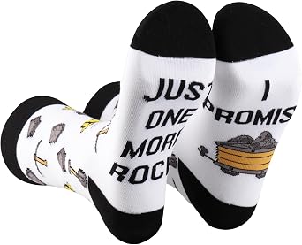 PXTIDY 2 Pairs Geologist Sock Rockhound Geology Gift Just One More Rock I Promise Rock Collector Sock