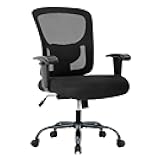 Big and Tall Office Chair 400lbs Wide Seat Desk Chair Computer Chair with Lumbar Support Adjustable Arms Task Rolling Swivel Mesh Executive High Back Ergonomic Chair for Adults Women,Black