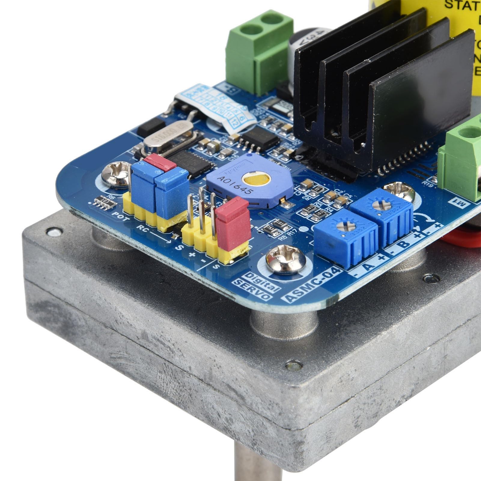 FTVOGUE Serwomotor ASMC-04A Cyfrowy Stop Aluminium o Dużej Mocy do Dużych Robotów 12 V-24 V z Momentem Obrotowym 110 Kg.cm, Precyzyjne Sterowanie dla Modeli RC Maszyn do Szycia