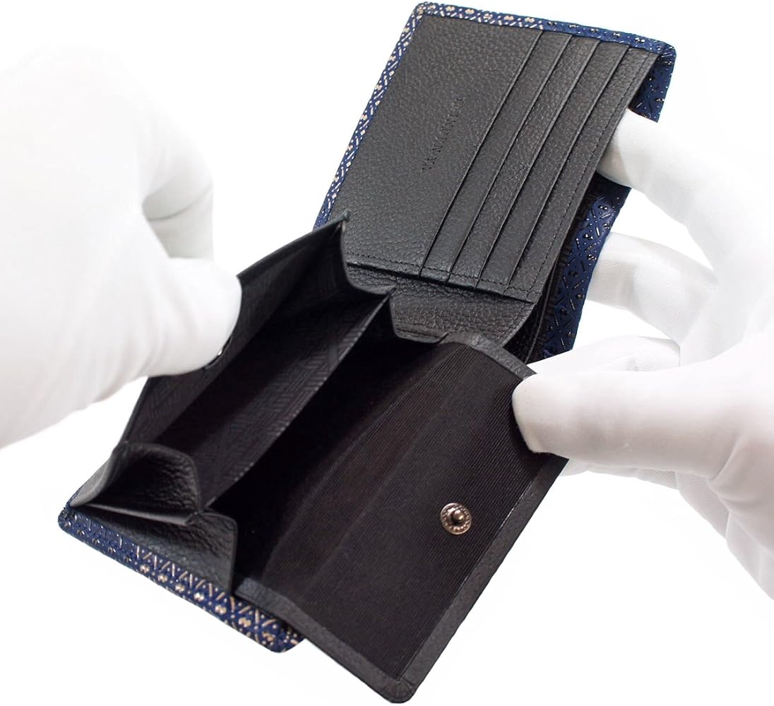 Amazon | [印傳屋] 印伝 二つ折り財布 小銭入れあり 鹿革 庵（いほり