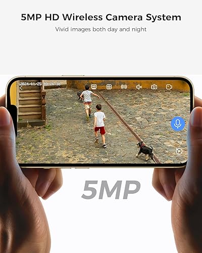 Miniatura 5 de Hiseeu Sistema de cámara de seguridad inalámbrica para exteriores, cámara WiFi de 3 MP para el hogar, kit de cámara WiFi-Pro de 16 canales, audio