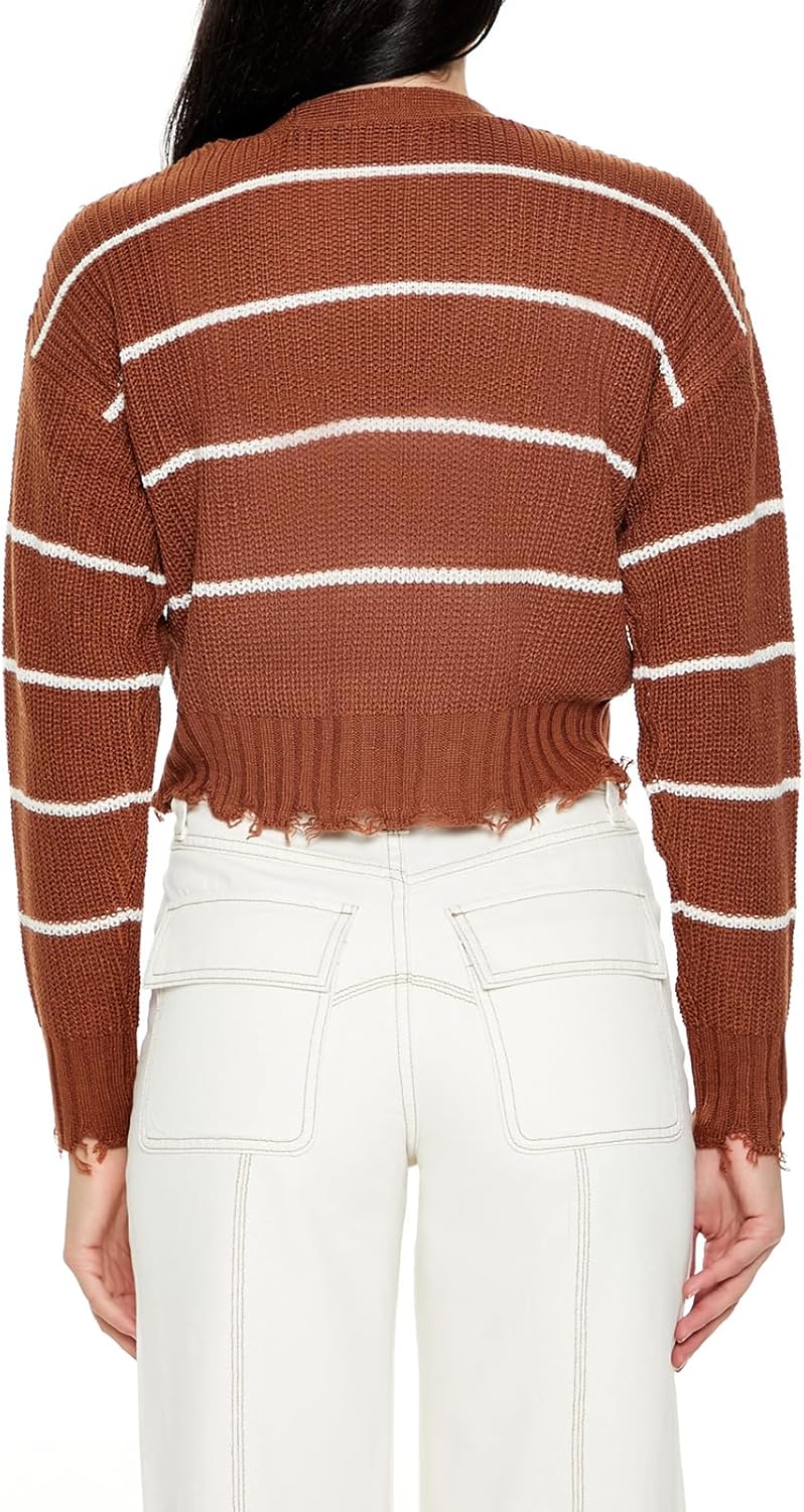 Forever 21 Womens Pinstriped Cardigan Sweater - Image 5