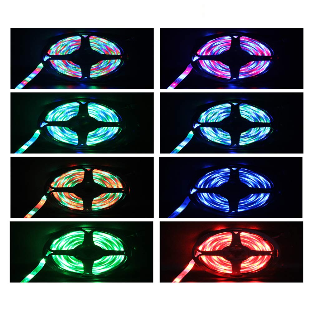 Striscia LED 5M, WiFi Luci LED Colorate Smart Phone Strisce LED Compatibile RGB SMD 5050 Musica SYNC LED Strip Controllo App E 24 Tasti Telecomando RF per Casa Cucina Festa TV Decorazione,10M