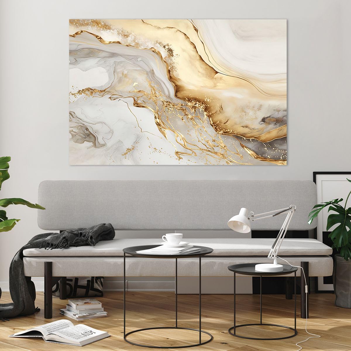 Vidrio Decorativo 120x80cm Moderno Horizontal Abstracto Pastel - 5730 | Mármol Glamour Elegante Cuadro sobre Vidrio Grande Arte mural Dormitorio Cuadros de Pared Impresión en Cristal ARTTOR