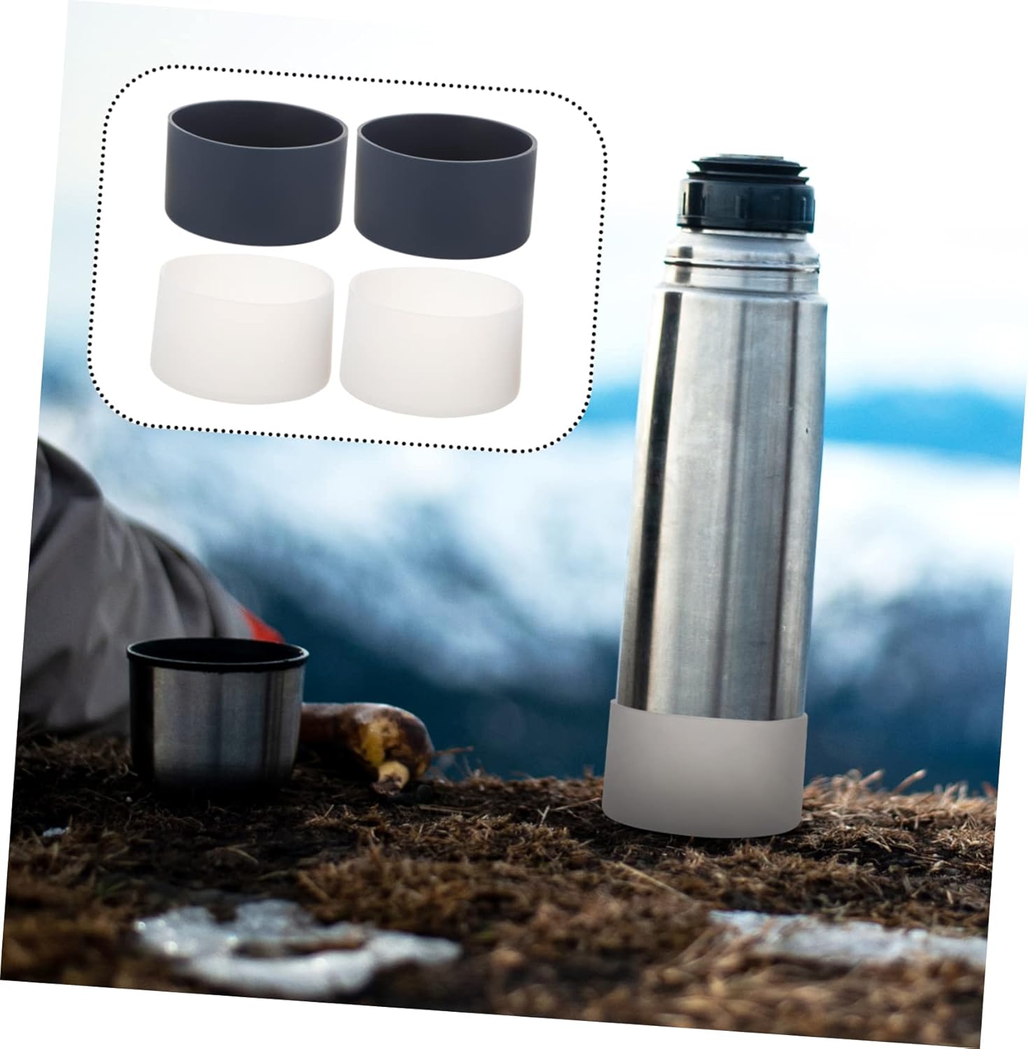 YARNOW Silicone Cup Cover Bottle Cup Sleeves for Cold Drinks Reusable Collapsible Flask Fuel Shaker Heated