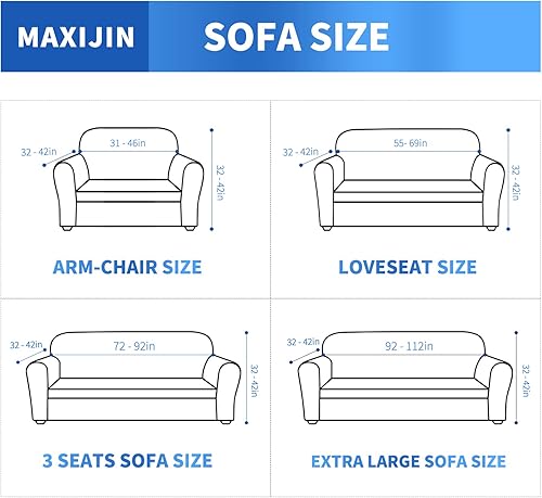 Miniatura 39 de MAXIJIN Funda súper elástica para sofá de 3 cojines, funda universal de 1 pieza para sofá de sala de estar, protector de muebles de elastano, apto