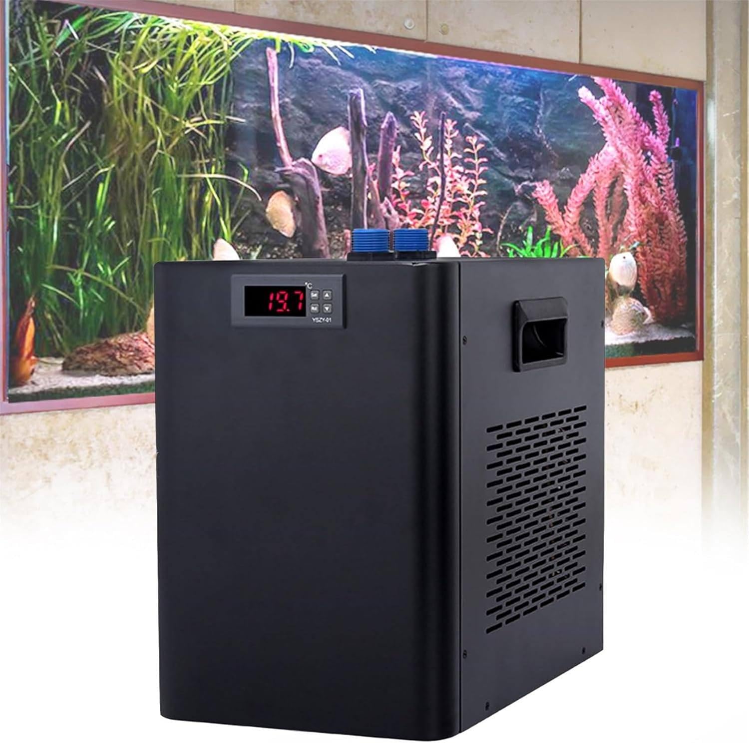 Refrigeratore d'acqua per acquario, efficiente sistema di raffreddamento per acquari di acqua dolce e salata, ideale per acquari domestici e coltivazione di frutti di mare