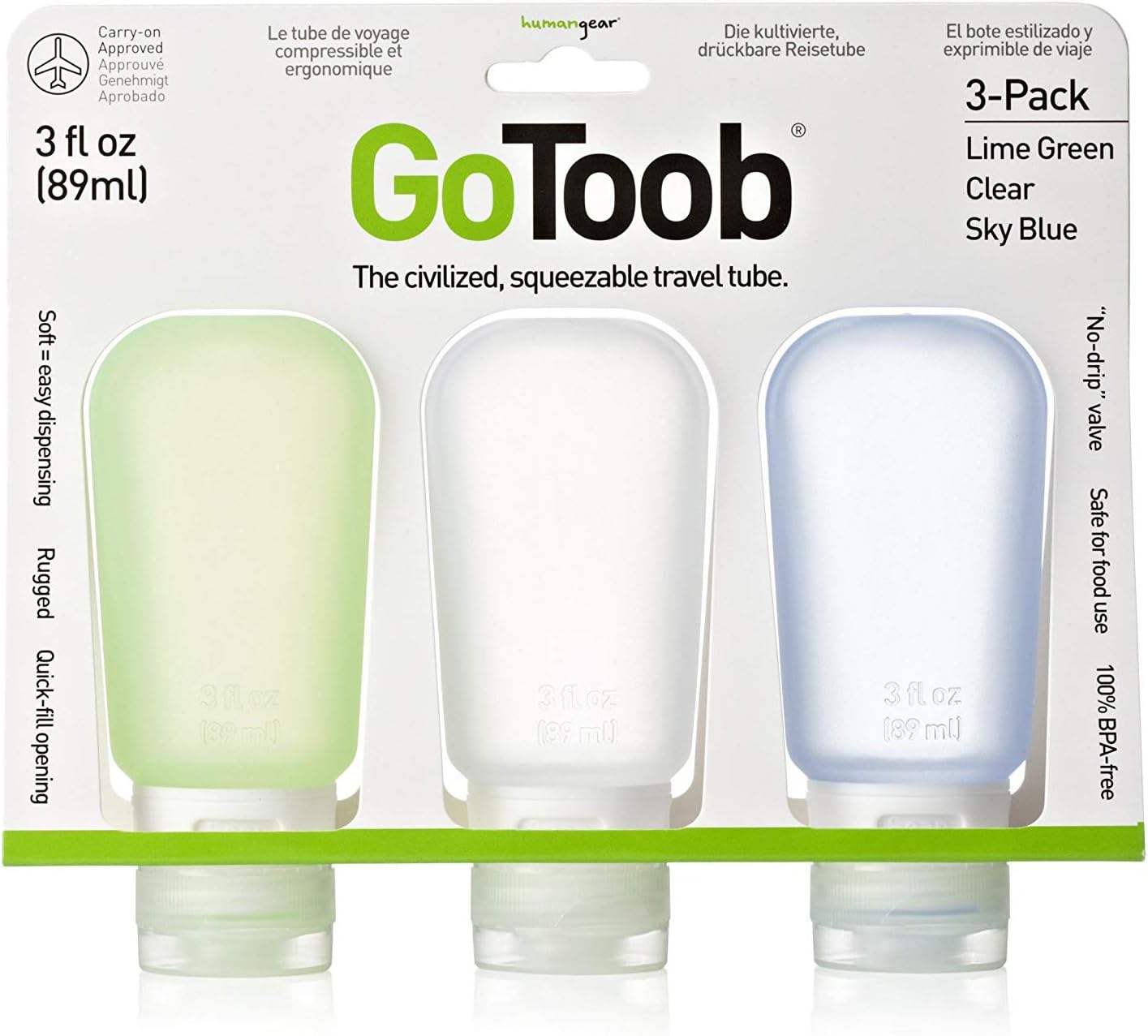 humangearGoToob 3 Pack CGB 60 Travel Tube - HG0184