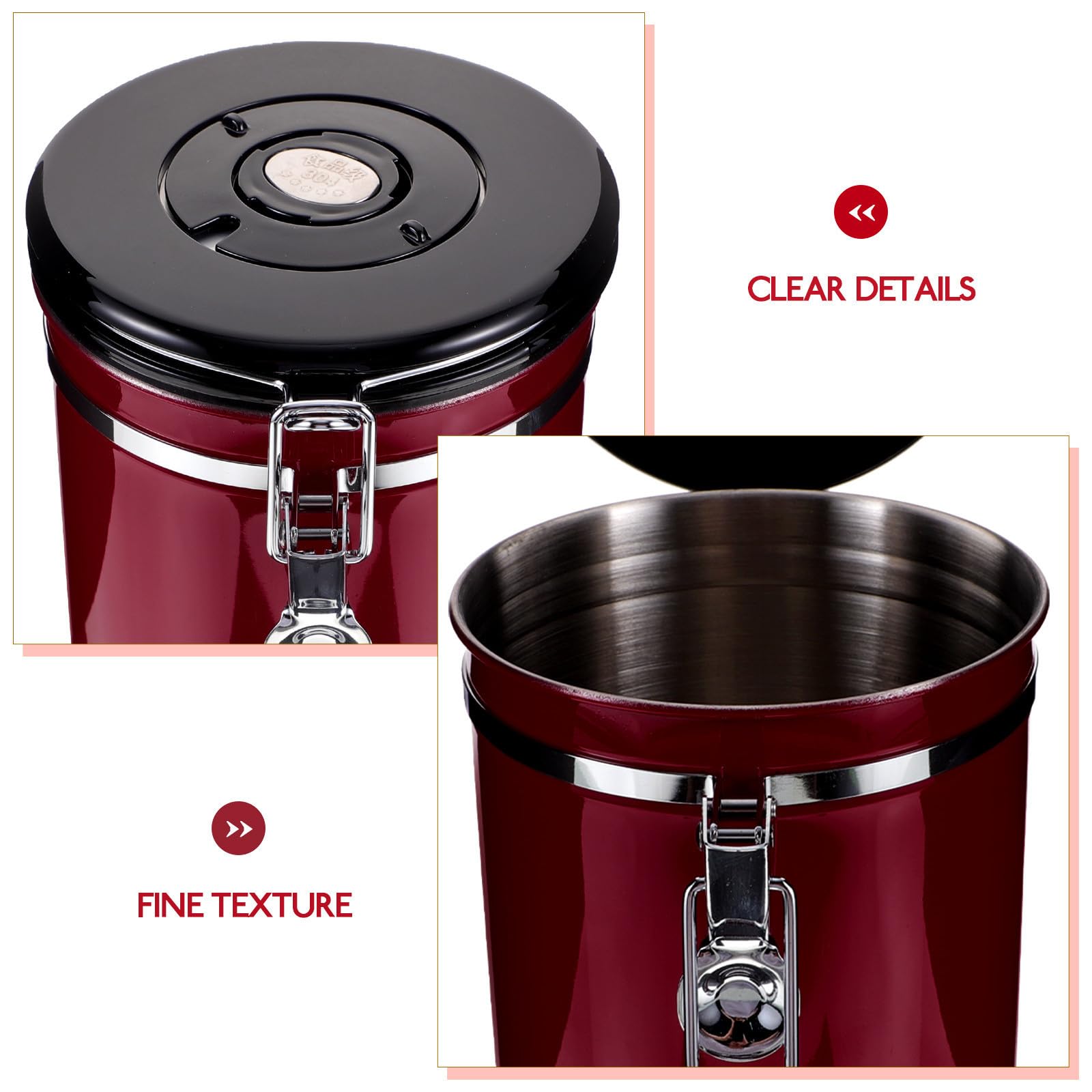 IMIKEYA Recipiente Hermético para Cereales y Dulces, Acero Inoxidable Rojo