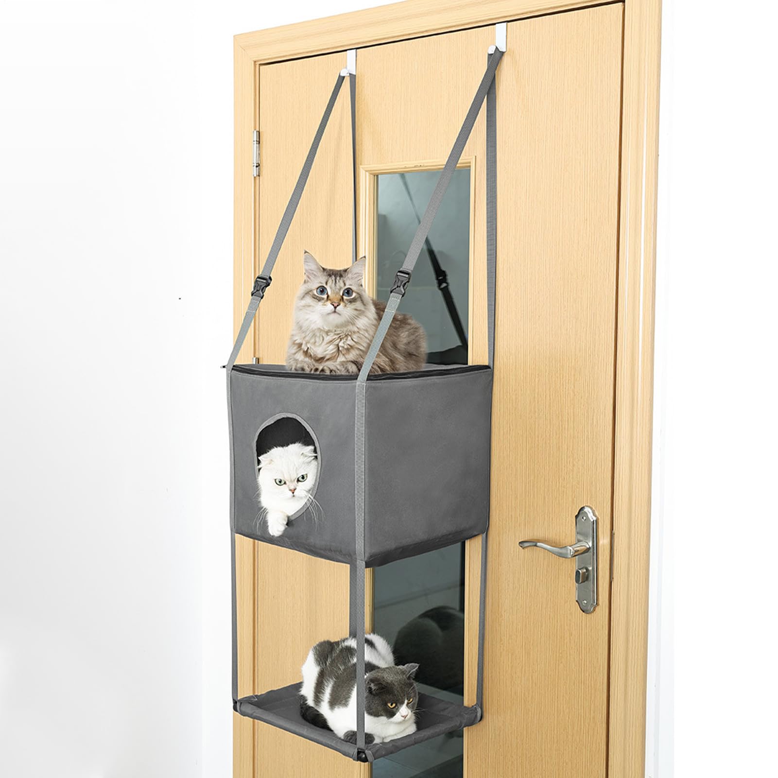 Amaca per gatti – pieghevole per arrampicarsi, superficie di riposo | traspirante | per gatti regolabile e rimovibile, piattaforma di riposo stagionale per animali domestici – Zona patio, ve