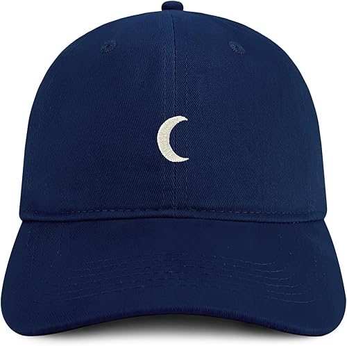 Trendy Apparel Shop Gorra de algodón ajustable de perfil bajo bordada Crescent Moon