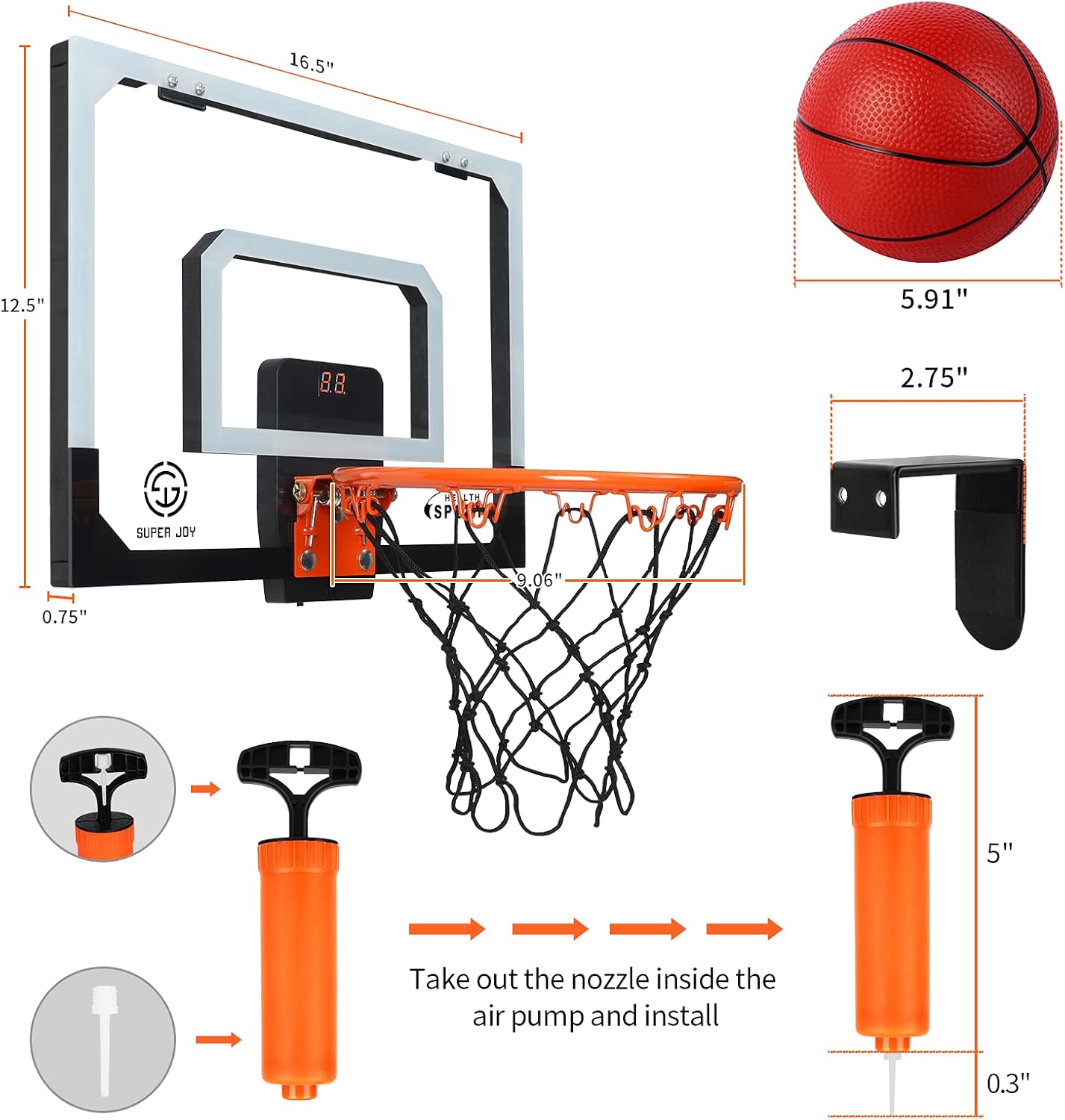 Buy AOKESI Indoor Basketball Hoop for Room with Electronic Scoreboard