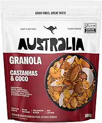 Hart's Natural Granola Australia Castanhas, Melado e Canela, Granola Sem Glúten, Sem Lactose, Vegano, 100% Natural, Alto em Fibras, 300g
