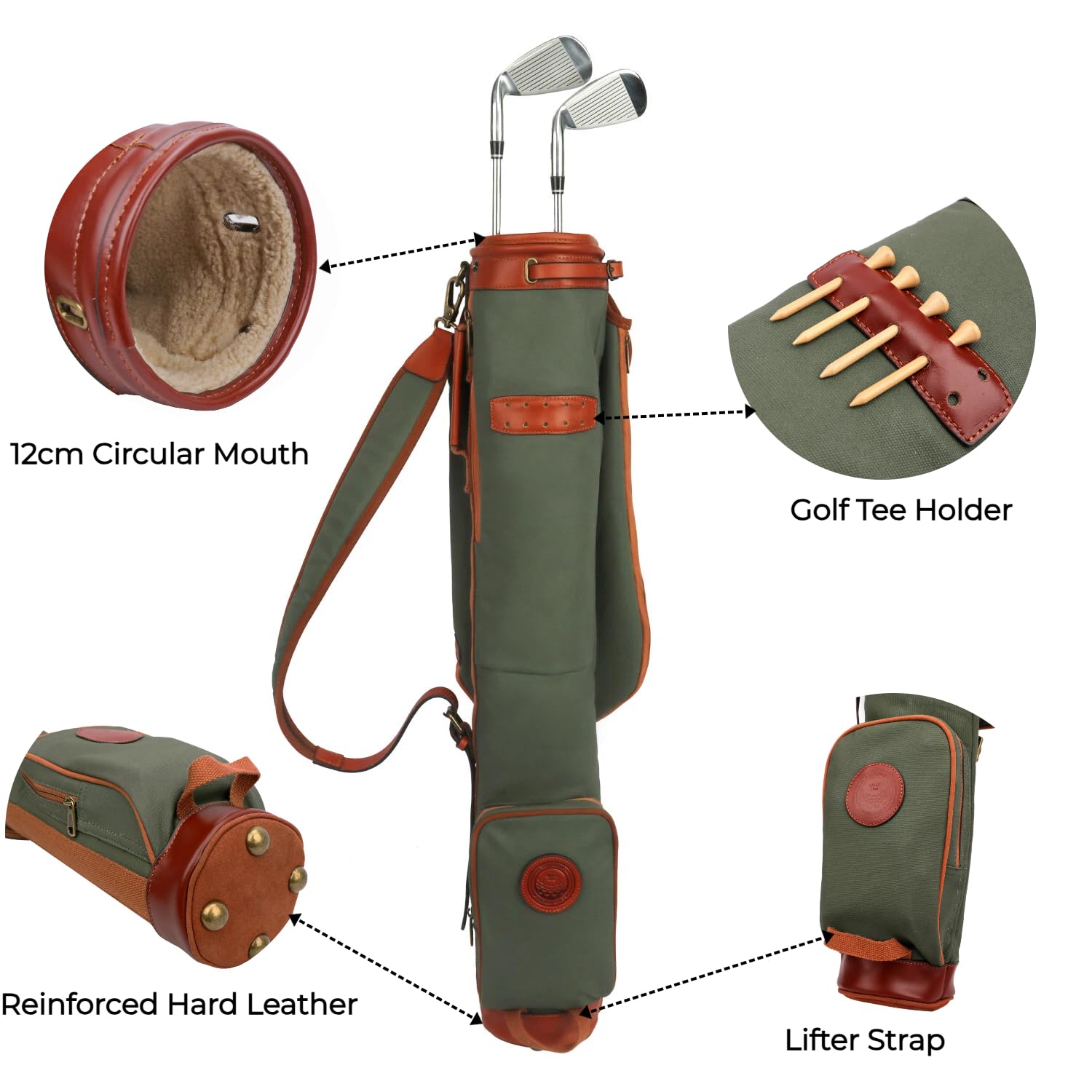 Tourbon Borsa da viaggio impermeabile in tela per allenamento con mazze da golf, borsa da viaggio con morbida tracolla imbottita