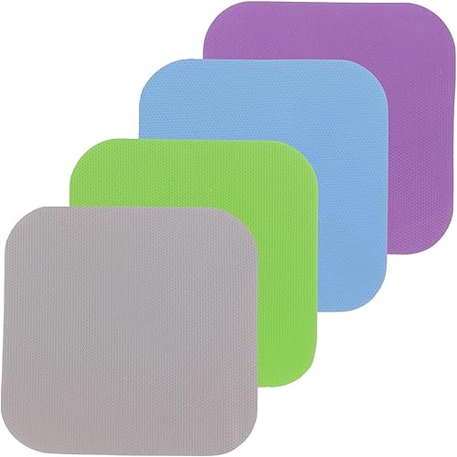 HEMOTON Abridores de tarros de goma, 4 unidades de goma para abridor de tarros, almohadilla cuadrada para manos débiles, almohadilla de aislamiento