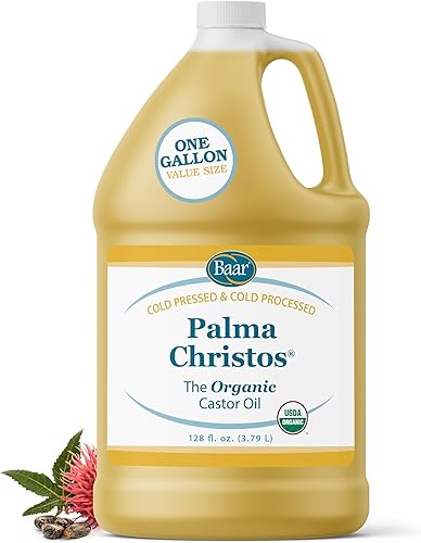 Baar Aceite de ricino orgánico para renovación de pestañas, cejas y cabello, reparación y protección de la piel, desintoxicación y limpieza y alivio