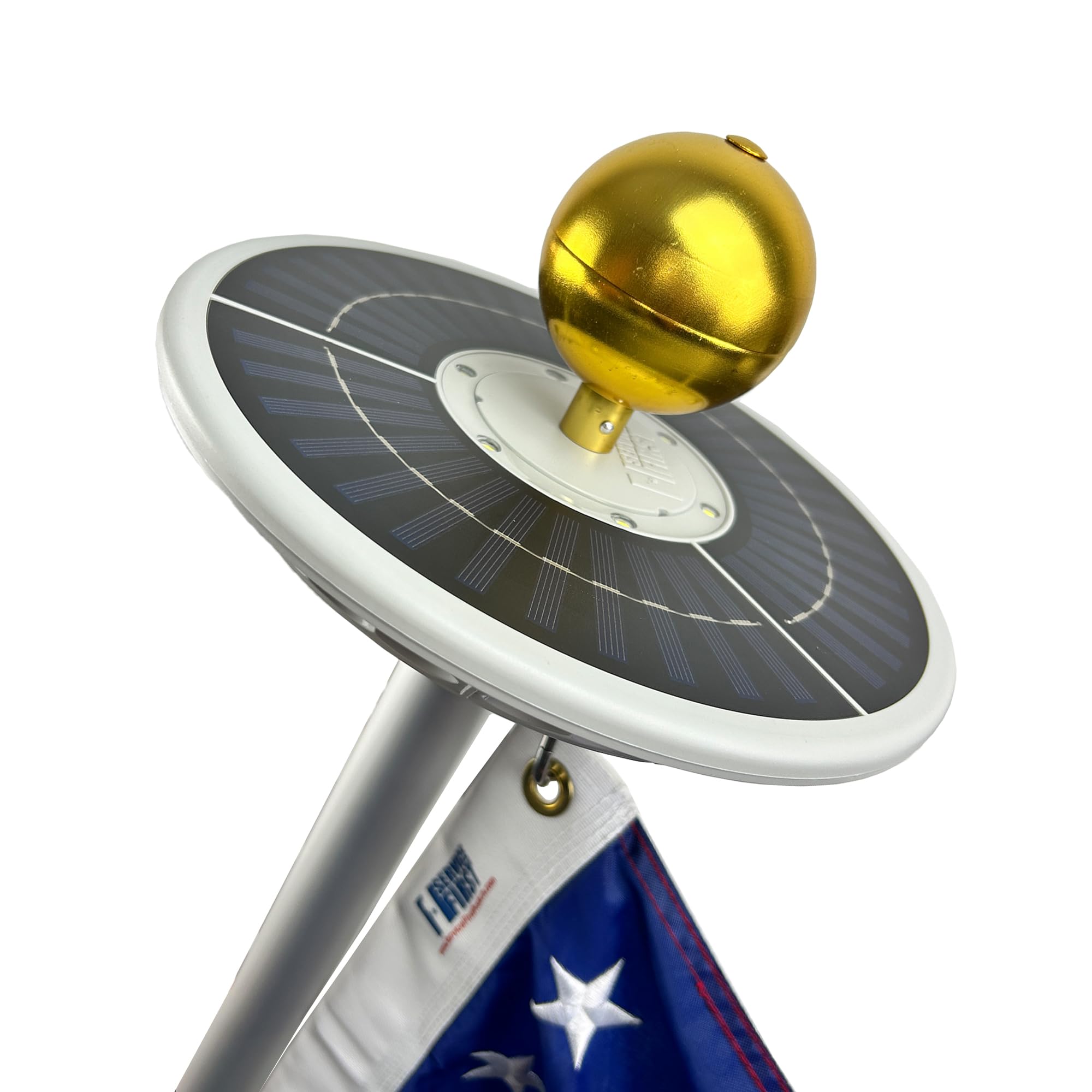 Service FirstSirius Solar Flagpole Light - Ultra Bright - Weather Proof Design - All Night Battery Life - Automatic Sun Detection - Fits Most Flag Poles (Sky Gray Edition)