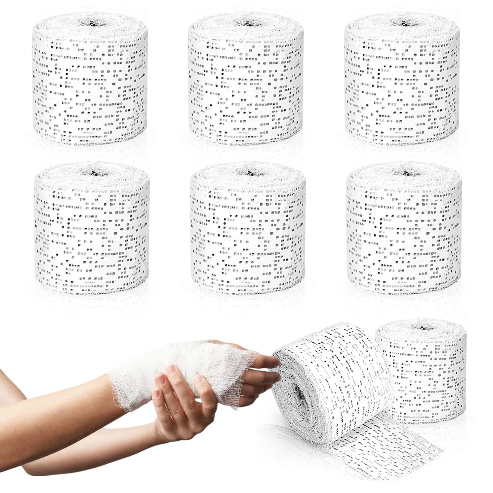 Gipsbinde Rolle,Gipsbinden Babybauch,Gipsrollen,Gipsbinden Babybauch Abdruck für der Medizin Oder im Modellbau Baby Bauch Modellbau Kunst,Einzeln Verpackt,8 Rollen,Weiß,7.5 * 270cm