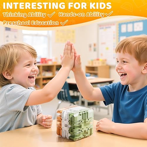 Miniatura 8 de Rompecabezas de cubo 3D para niños de 5-8, 8-12, juego de colores a juego, juguetes sensoriales educativos, regalo de cumpleaños para niños y