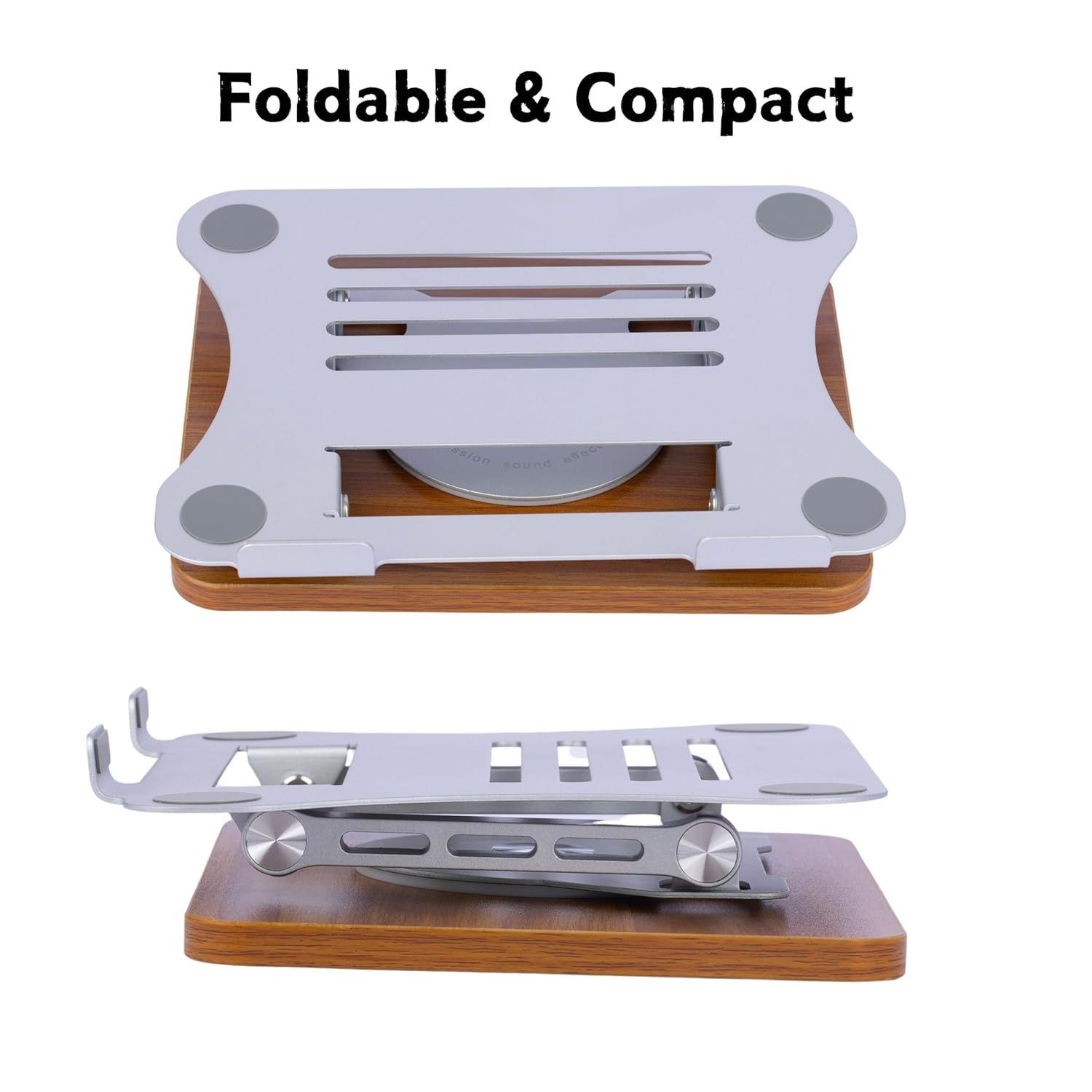 Laptop Stand | Mechanical Base Adjustable Height Notebook Stand | Compatible Portable Desktop Bamboo Aluminum and Wooden Portable Laptop Stand with 360 Rotating Lifting Base Holder (1-Pcs) 27 717Tl KhPAL. SL1500