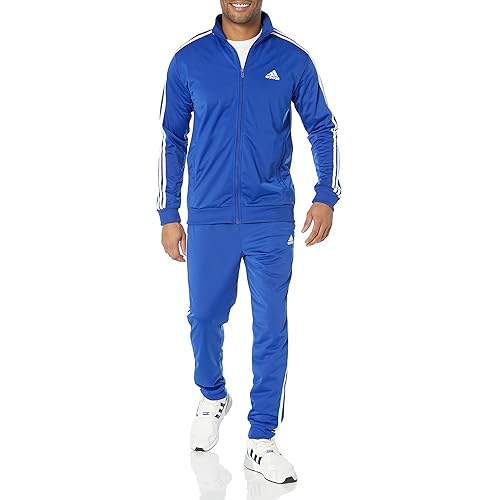 adidas Men's Sportswear Basic 3-stripes Tricot Track Suit, Olive Strata,