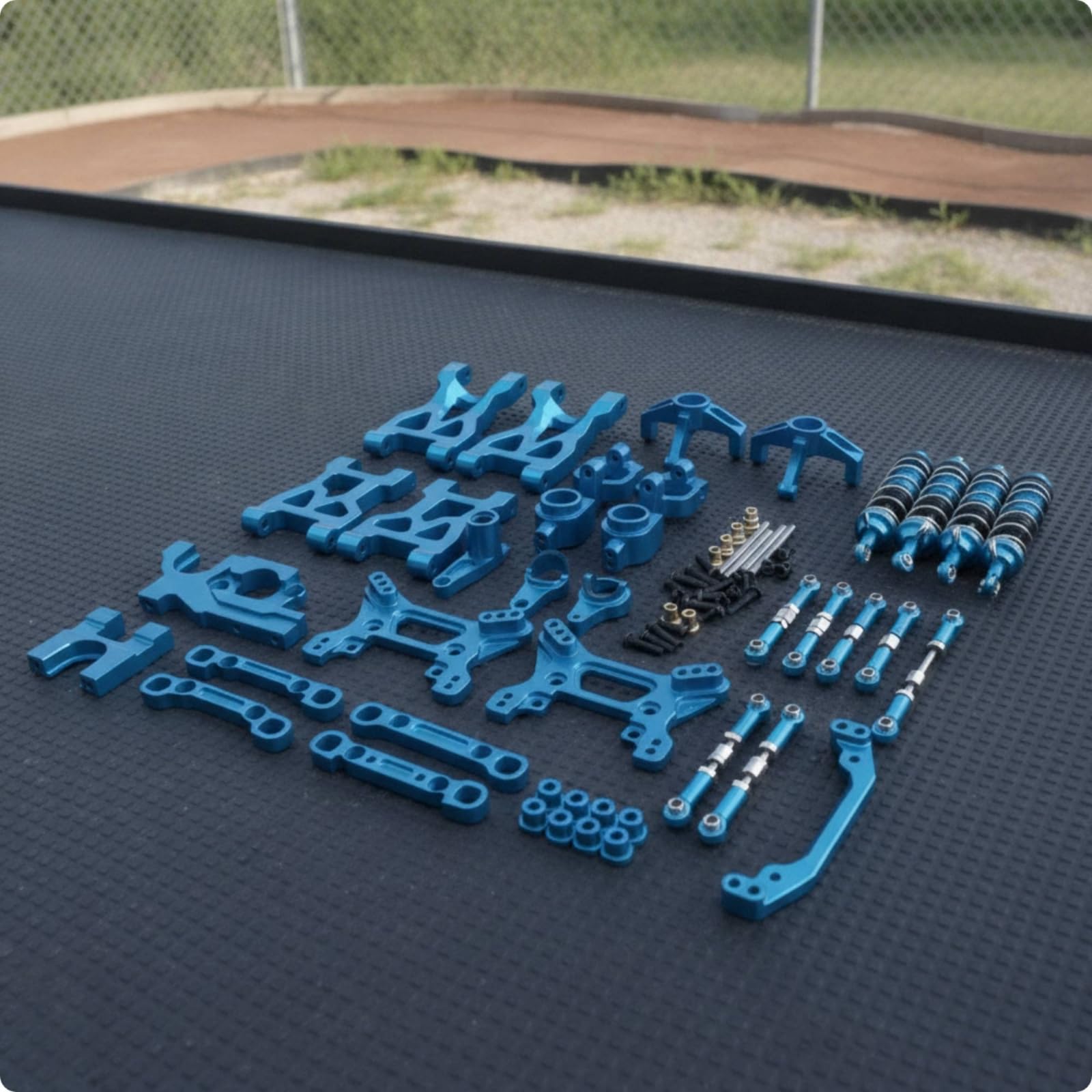 Metall-Upgrade-Set präzise Aufhängungsteile mit Schrauben hochfest Ersatzteile für Modellbauer, Hobbyisten, Tuning, Modellbau, Himmelblau