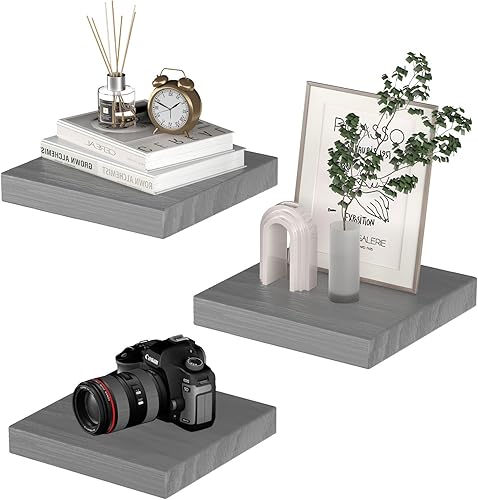 Miniatura 25 de Pequeños estantes flotantes para pared, mini estantes cuadrados blancos de 6 pulgadas para dormitorio, sala de estar, baño, cocina, decoración