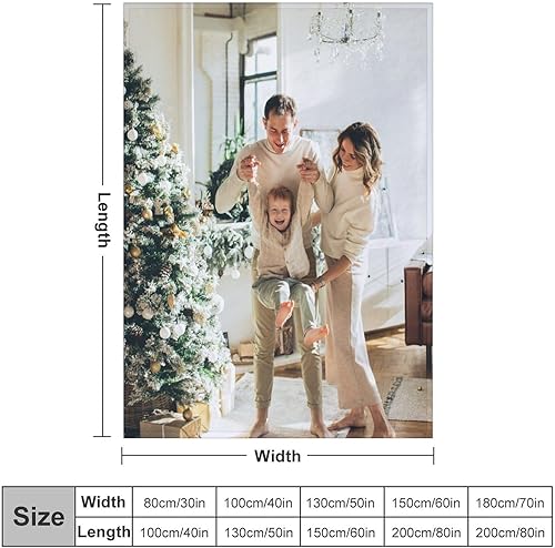 Miniatura 2 de Manta personalizada para mujeres y hombres, diseño de imagen propia y texto, manta personalizada para cumpleaños, Navidad, Halloween, padres, regalo