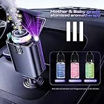 Retractable Car Charger with Starlight and Car Diffuser, 5 in 1 Type C Retractable Car Charger, 69W USB C Fast Charge Car Phone Charger, Smart Automobile Air Freshener for iPhone 17 16 15 14 Android