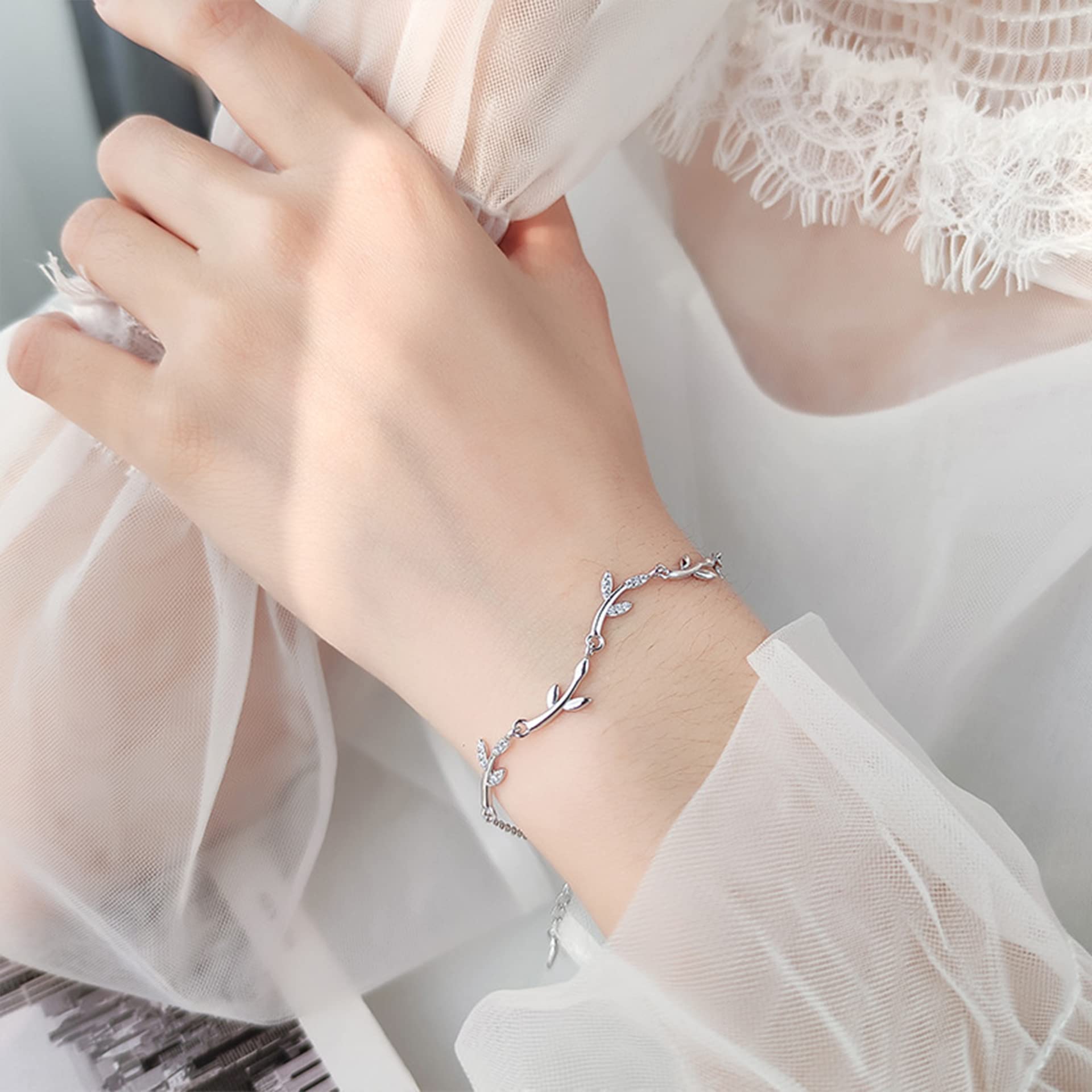 Feuilles Bracelets Bracelets à chaîne réglable cubique, pensées Que Vous propagez comme des Branches, s'étendant dans Les années lointaines, pour Les Cadeaux de Bijoux pour Femmes