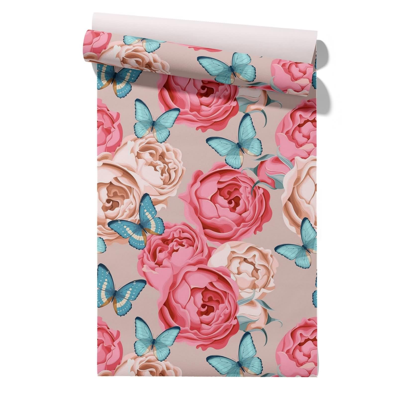 CEVAN Peel and Stick Wallpaper Japanese Plastic Covering Roll Butterfly Natural Romance 45x300cm