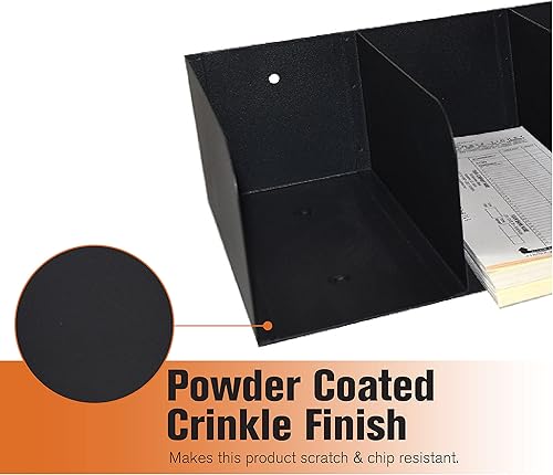 Miniatura 4 de STEELMASTER by BankSupplies Steel Document Organizer - 4-Pockets - Black - Powder Coated Crinkle Finish - Scratch & Chip-Resistant - Check