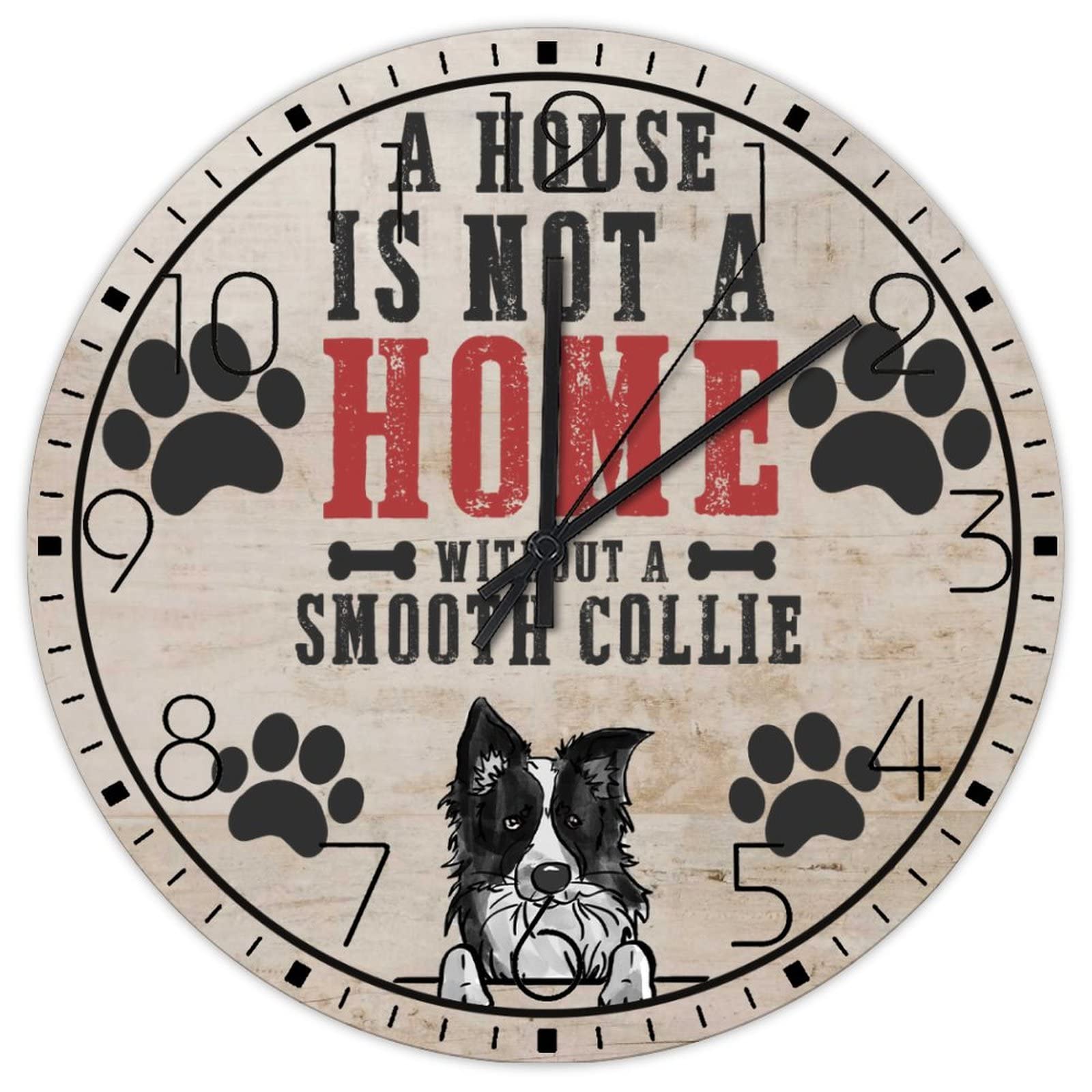 Horloges murales silencieuses 30 cm thème chien pour décoration