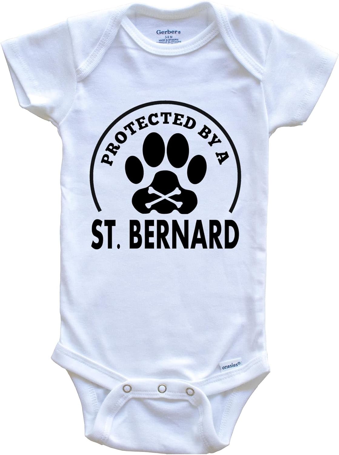 Protegido por A St. Bernard Funny Baby Onesie