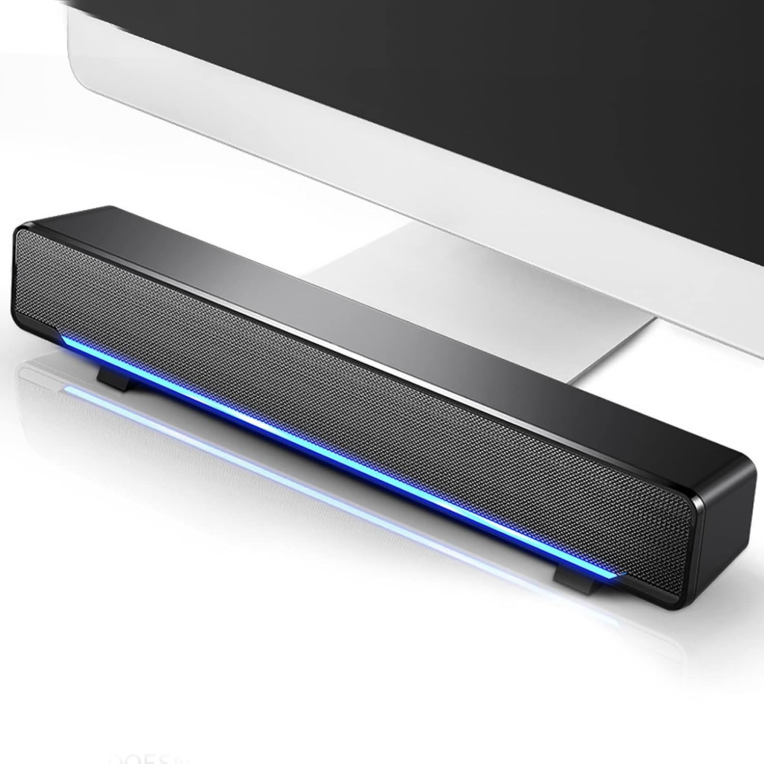 Computer Speakers, Wired USB PC Speaker with 3D Stereo Sound, Blue LED Breathing Light, Mini Sound Speaker for Desktop, Laptop, Smartphone, Tablet, MP3, MP4 (Black) Computer Speakers, Wired USB PC Speaker with 3D Stereo Sound, Blue LED Breathing Light, Mini Sound Speaker for Desktop, Laptop, Smartphone, Tablet, MP3, MP4 (Black)