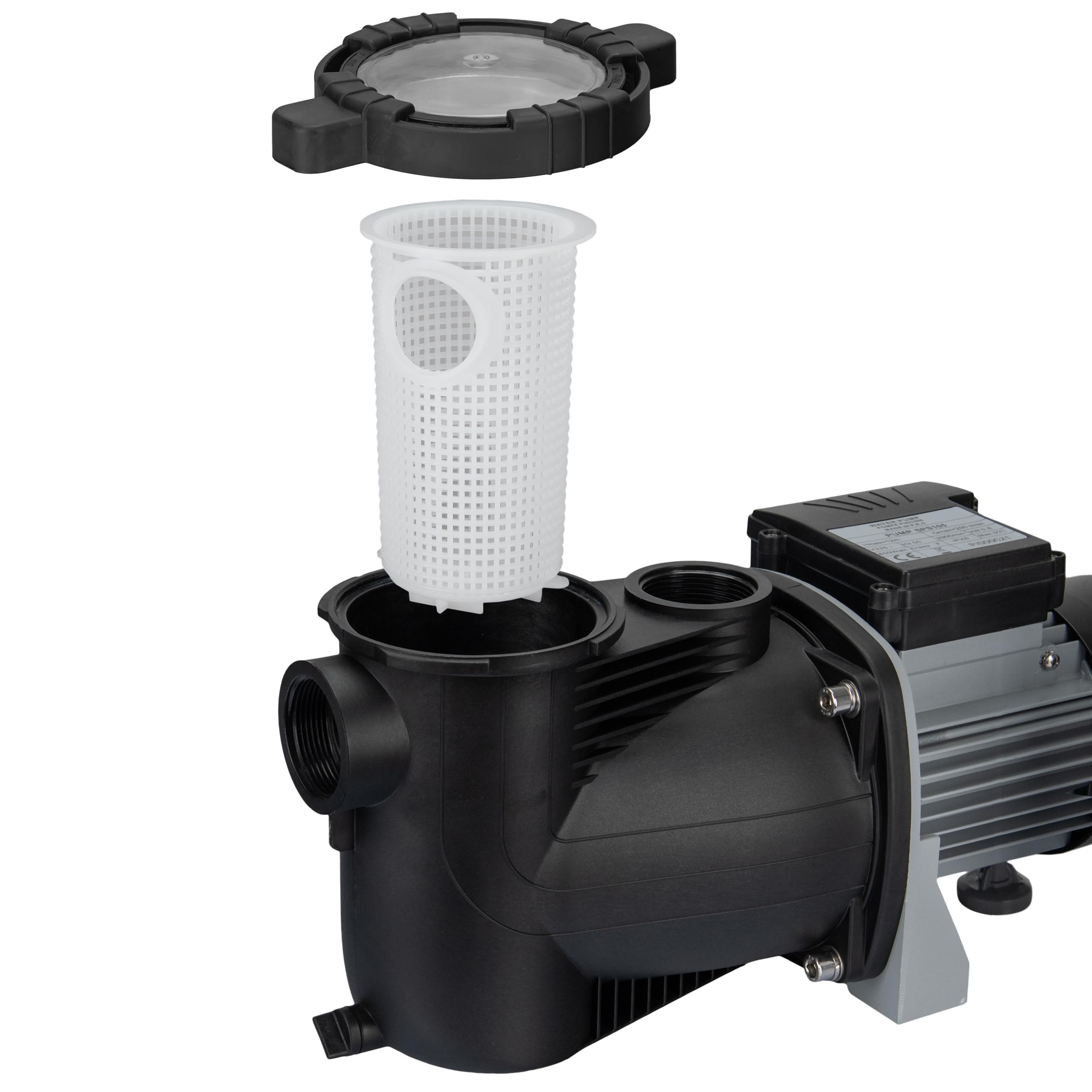 COIL Pompa per piscina, pompa filtro, autoadescante, pompa di circolazione, capacità: 8000 l/h, altezza massima di mandata 8,5 m, prefiltro: 300 W, motore silenzioso: 73 dB, IPX5, 230 V/50 Hz