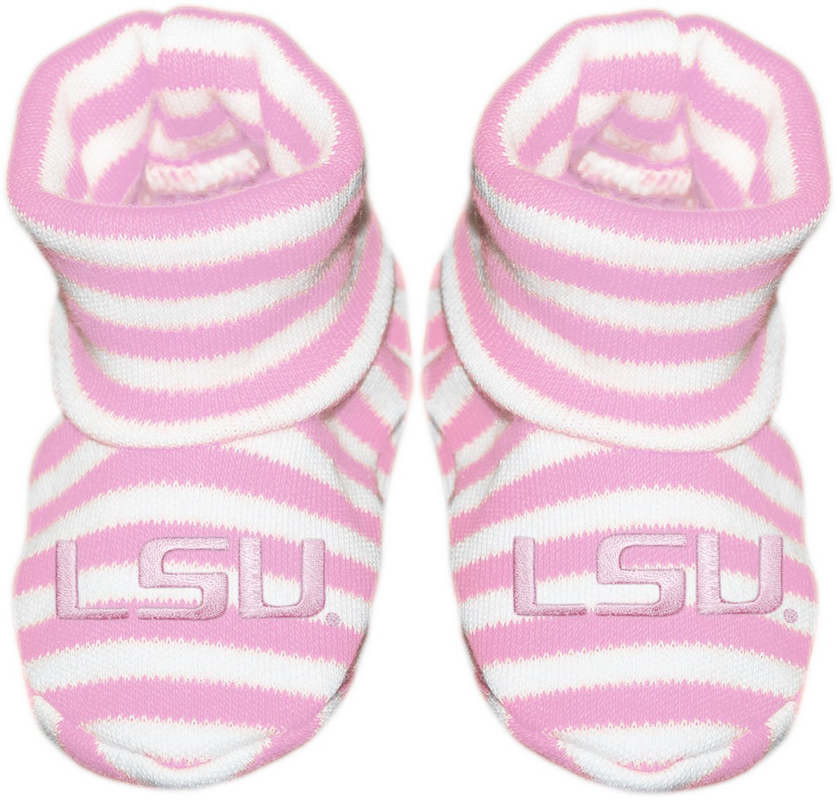 Creative Knitwear LSU Tigers Striped Newborn Bootie