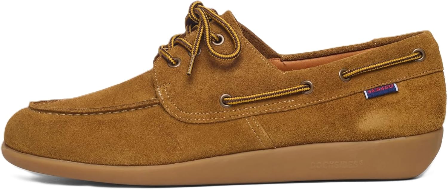 Sebago Men's Gary Jobson Boat Shoe – Full-Grain Leather/Hand-Sewn Suede, Strobel Construction, 360° Lacing