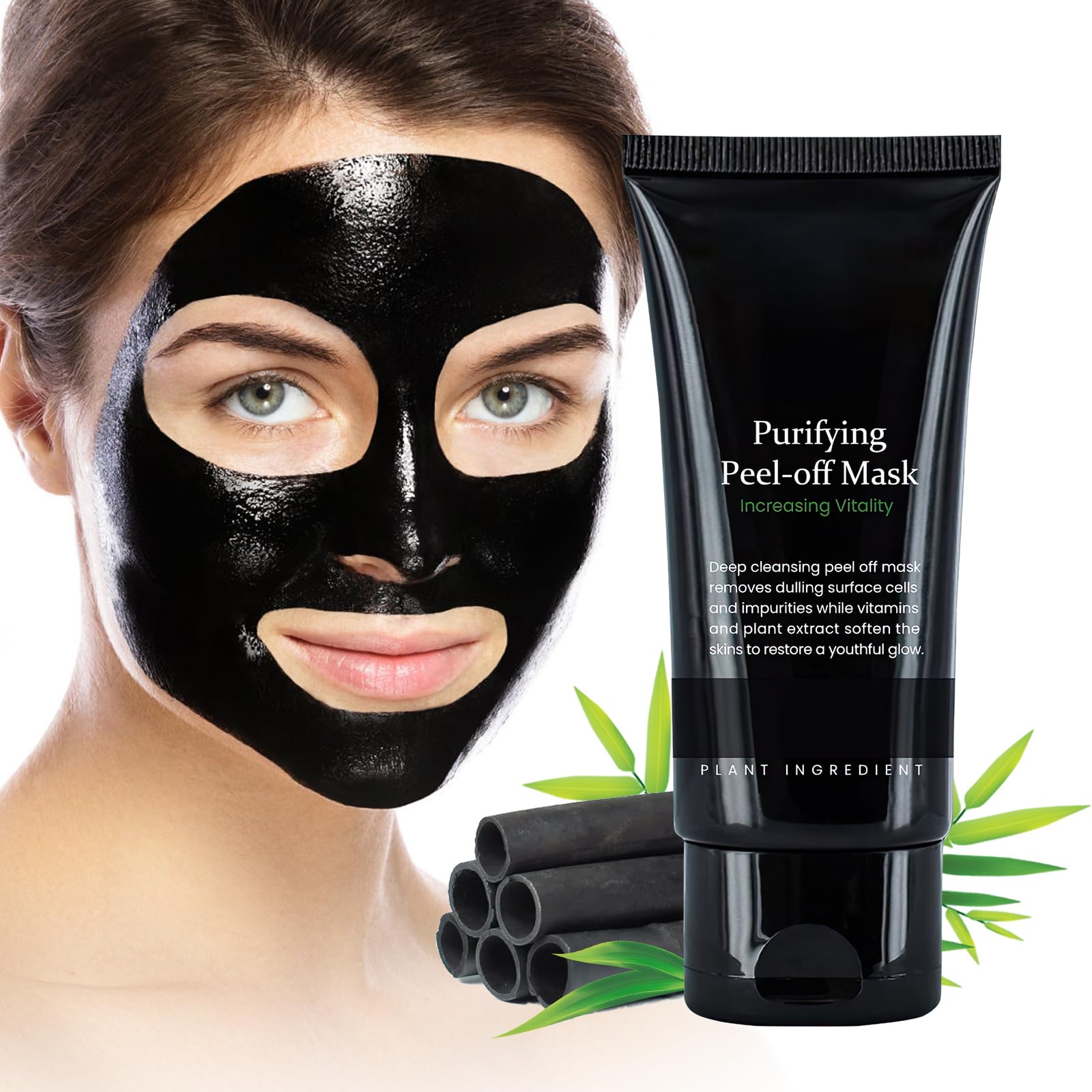 Blackhead Remover - Charcoal Peel Off Facial Mask, Nose Blackhead Remover Mask, Pore Remover, Deep Cleansing Blackhead Pores Acne for All Skin Types