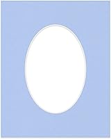 Vista 117 de CountryArtHouse Marco ovalado verde cazador de 5 x 7 pulgadas, sin ácidos, con núcleo blanco, corte biselado para fotos de 4 x 6, se adapta a marcos