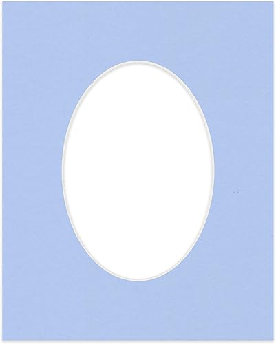 Miniatura 3 de Tapete de 8.5 x 11 pulgadas con corte biselado para fotos de 5 x 7 pulgadas, diseño ovalado, color azul bebé, sin ácidos, mate para proteger tus