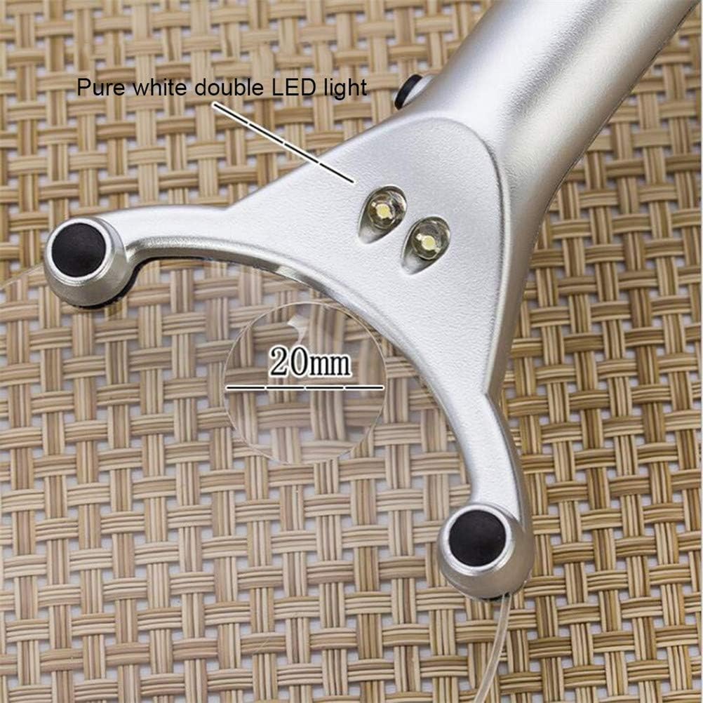 Two LED Lights Without Frame Magnifying Glass Open 90mm Acrylic Lens with lamp Reading