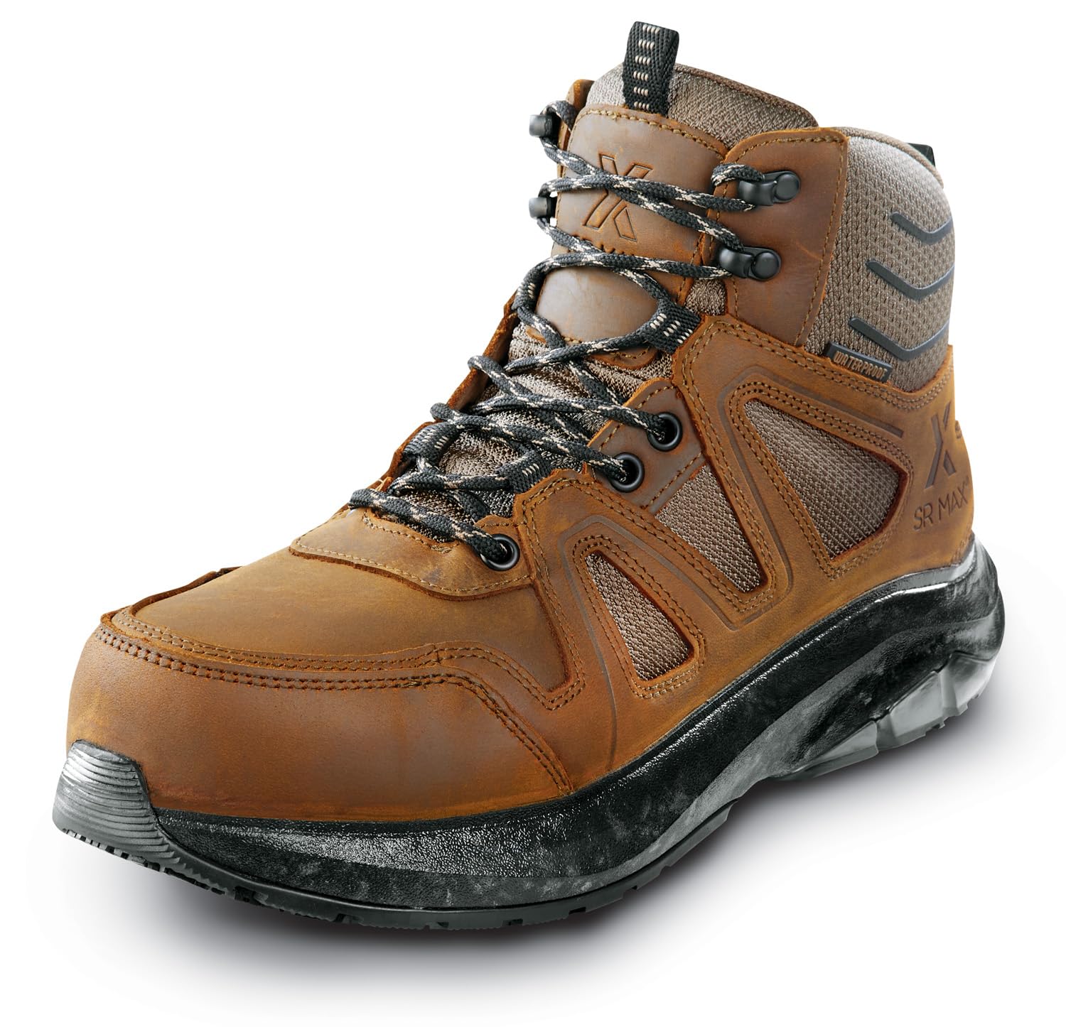 SR Max/Blumaka Ridgway, Men's, Brown, Steel Toe, EH, WP, MaxTrax Slip Resistant, Hiker, Work Boot (11.0 M)