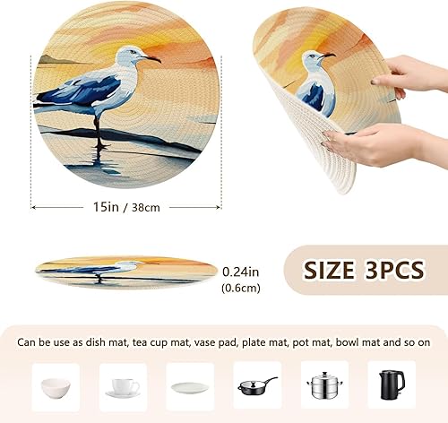 Miniatura 2 de ZRWLUCKY 3 Pcs Trivet Table Runner for Hot Pots and Pans 15in Cotton Thread Weave Heat Resistant Pad for Hot Pot Spoon Rest for Cooking and Baking