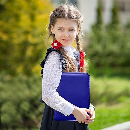 Vista 35 de Carpeta de tarjetas morada con 4 bolsillos, 400 bolsillos con 50 fundas extraíbles, álbumes de tarjetas intercambiables, carpeta de tarjetas